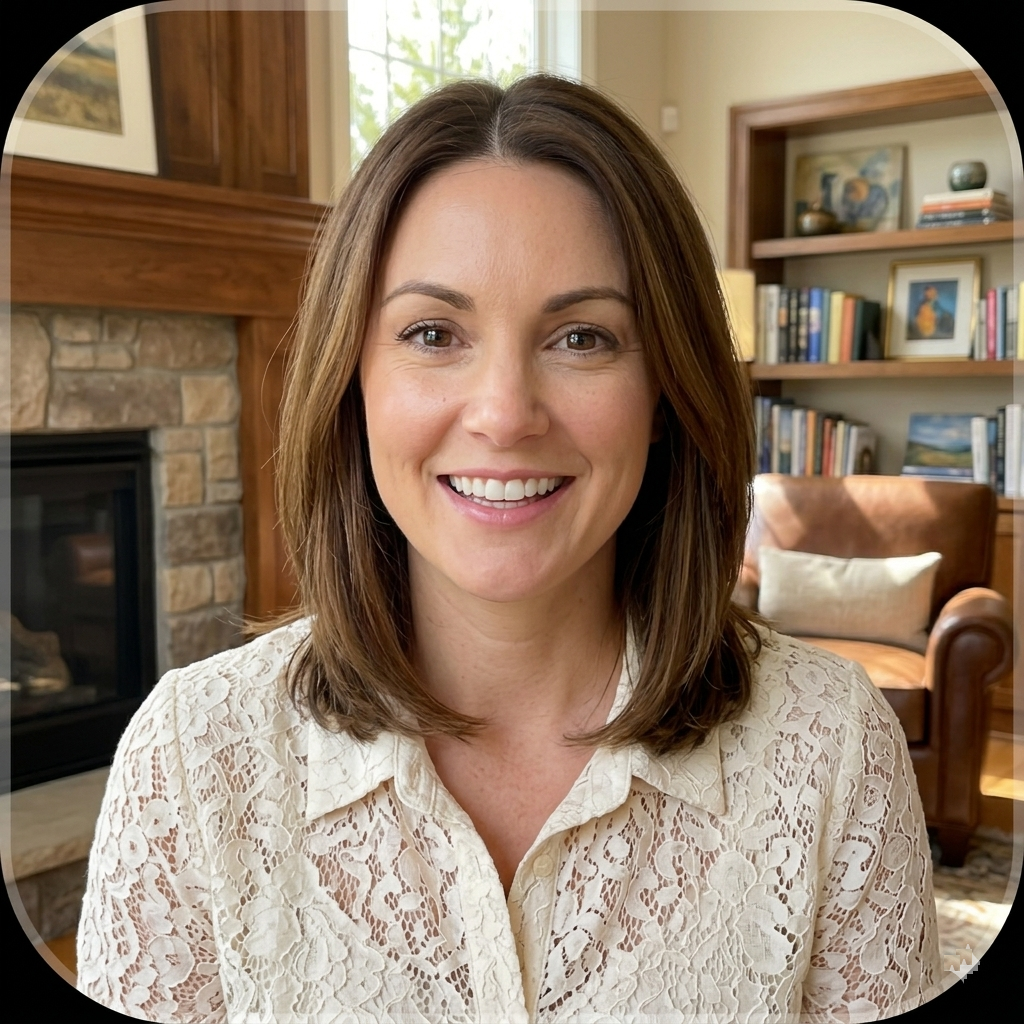 Live camera preview window showing a person framed against a living-room background